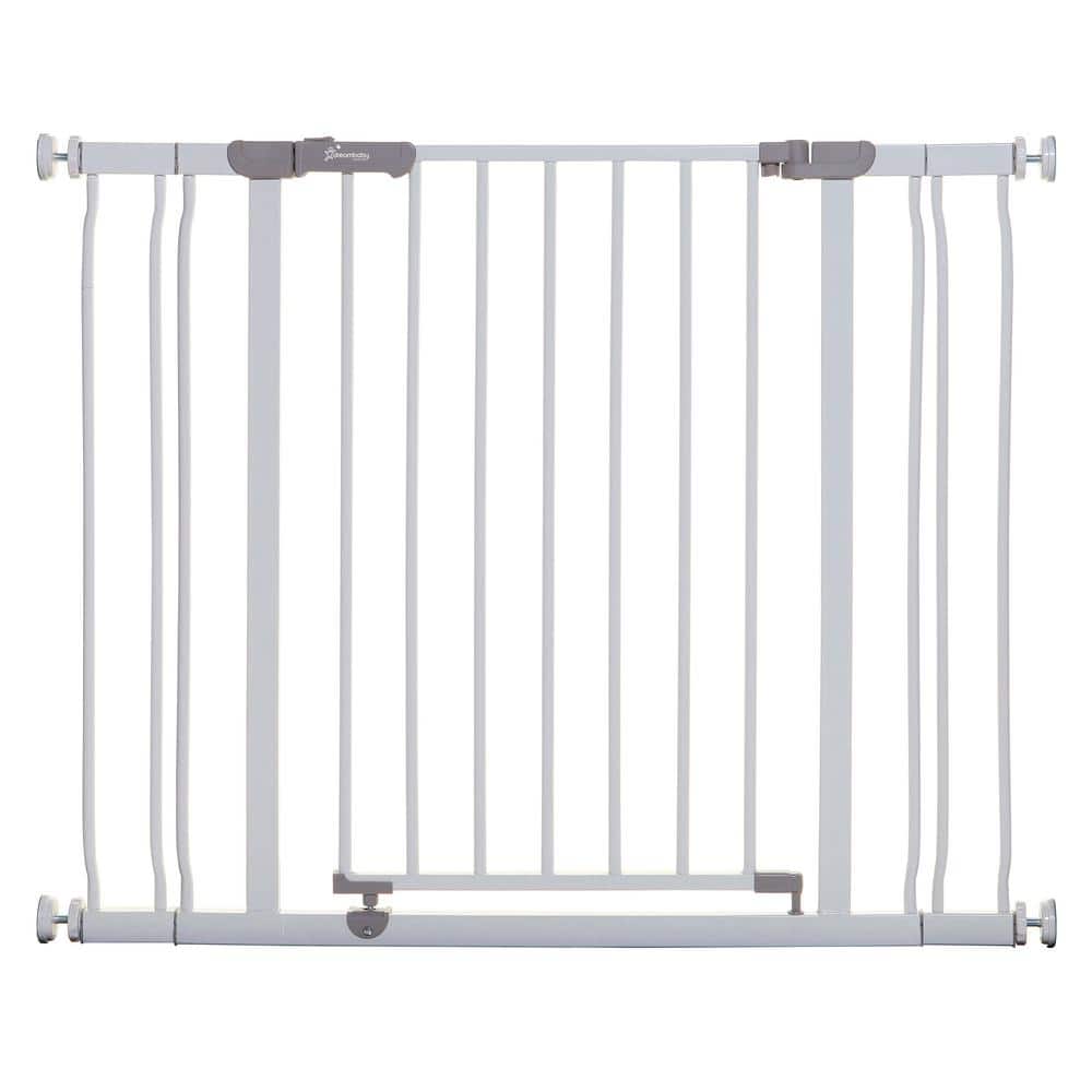 30 in. Tall Metal Ava 29.5 in. -36.5 in. Wide Pressure Mounted Walk-Thru Baby Gate – White - Hercitys