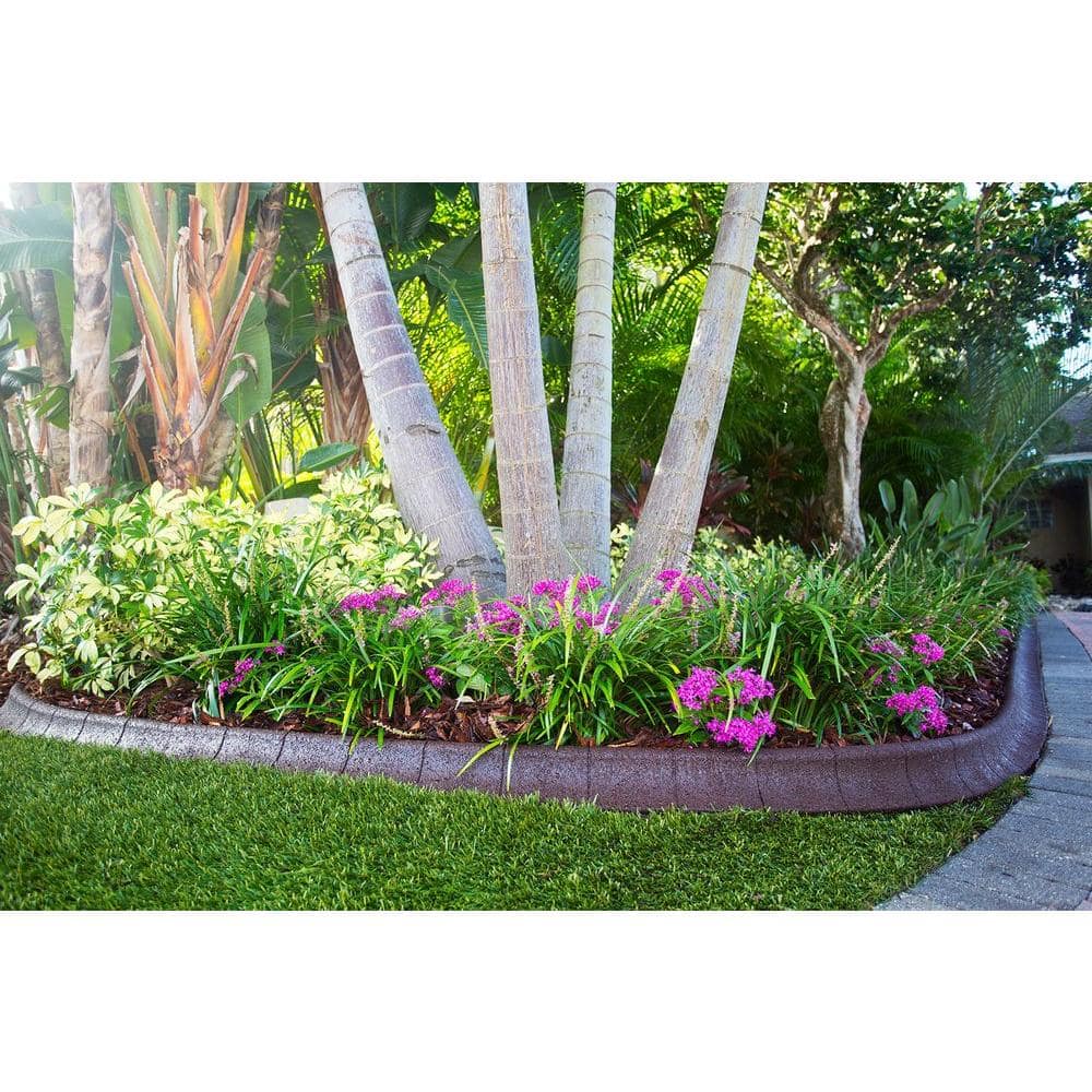 4 ft. Brown Rubber Curb Landscape Edging (4-Pack) - Hercitys