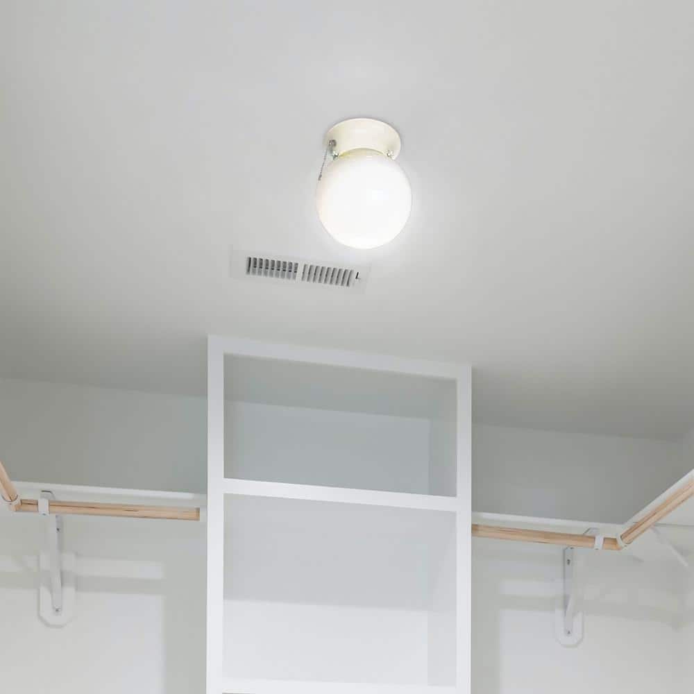 1-Light White Flush Mount - Hercitys