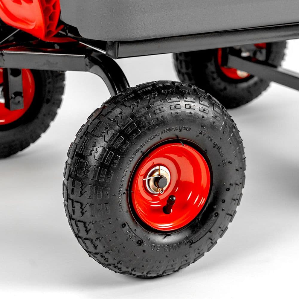 3.2 cu. ft. 800 lbs. Capacity Polyethylene Plastic Dumping Garden Cart with 2-in-1 Handle Convertible to Trailer Hitch - Hercitys