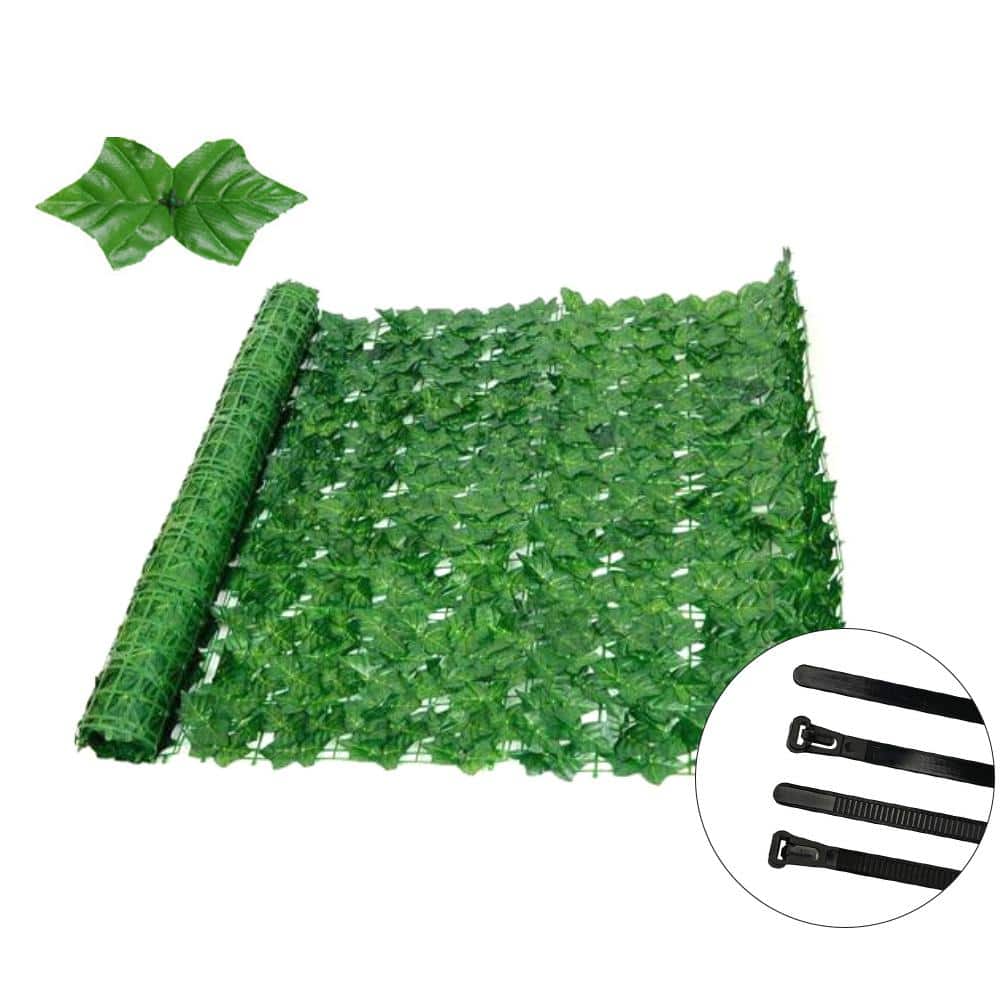 39 in. x 158 in. Artificial Sweet Potato Leaves Privacy Fence Screen Faux Hedge Panels Decorative Plastic Garden Fence - Hercitys
