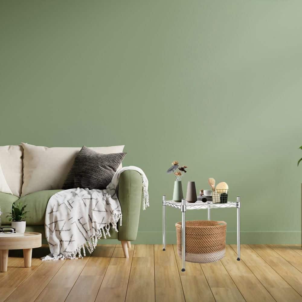 1-Shelf Heavy Duty Shelving Unit, Pantry Organizer Wire Metal Stackable Storage, Chrome - Hercitys