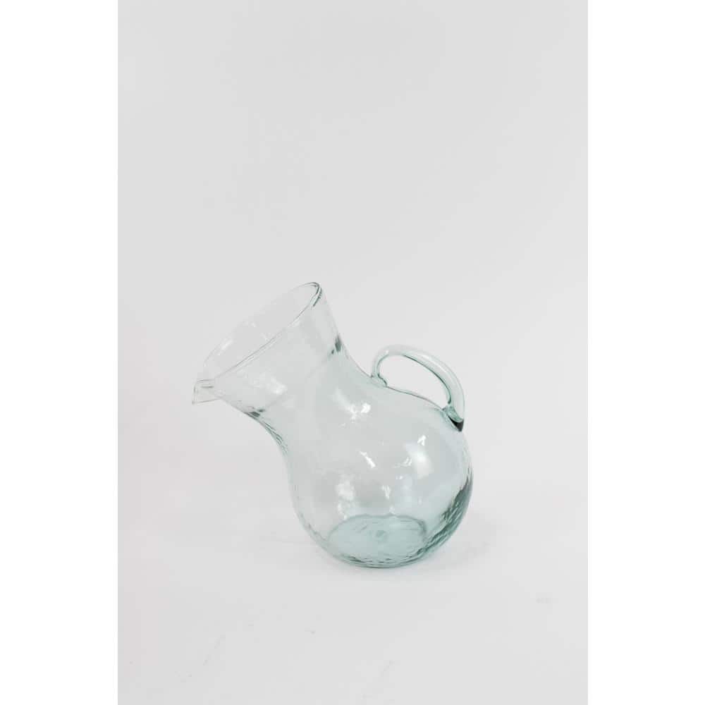 4.8 Qt. Clear Large Glass Pitcher Tilted - Hercitys