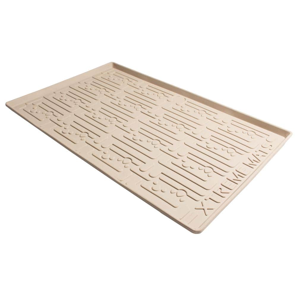 40 in. x 19 in. Beige Bathroom Vanity Depth Under Sink Cabinet Mat Drip Tray Shelf Liner - Hercitys