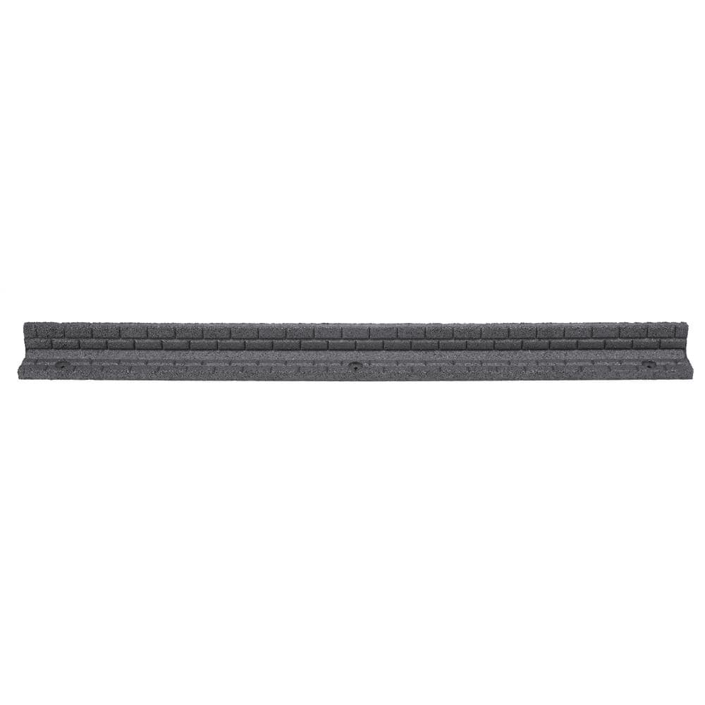 48 in. x 3 in. x 3 in. Gray Brickface Rubber Landscape Edging (6-Pack) - Hercitys