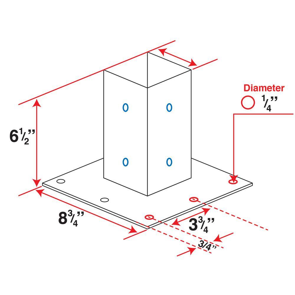 27 in. Surface Mount Mailbox Post and Baseplate Package, Alpine White - Hercitys