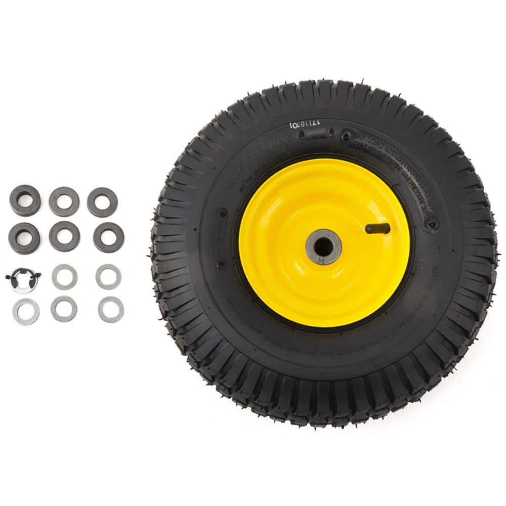 15 in. x 6 in. Front Wheel Assembly with Turf Saver Tread for John Deere Riding Lawn Mowers - Hercitys