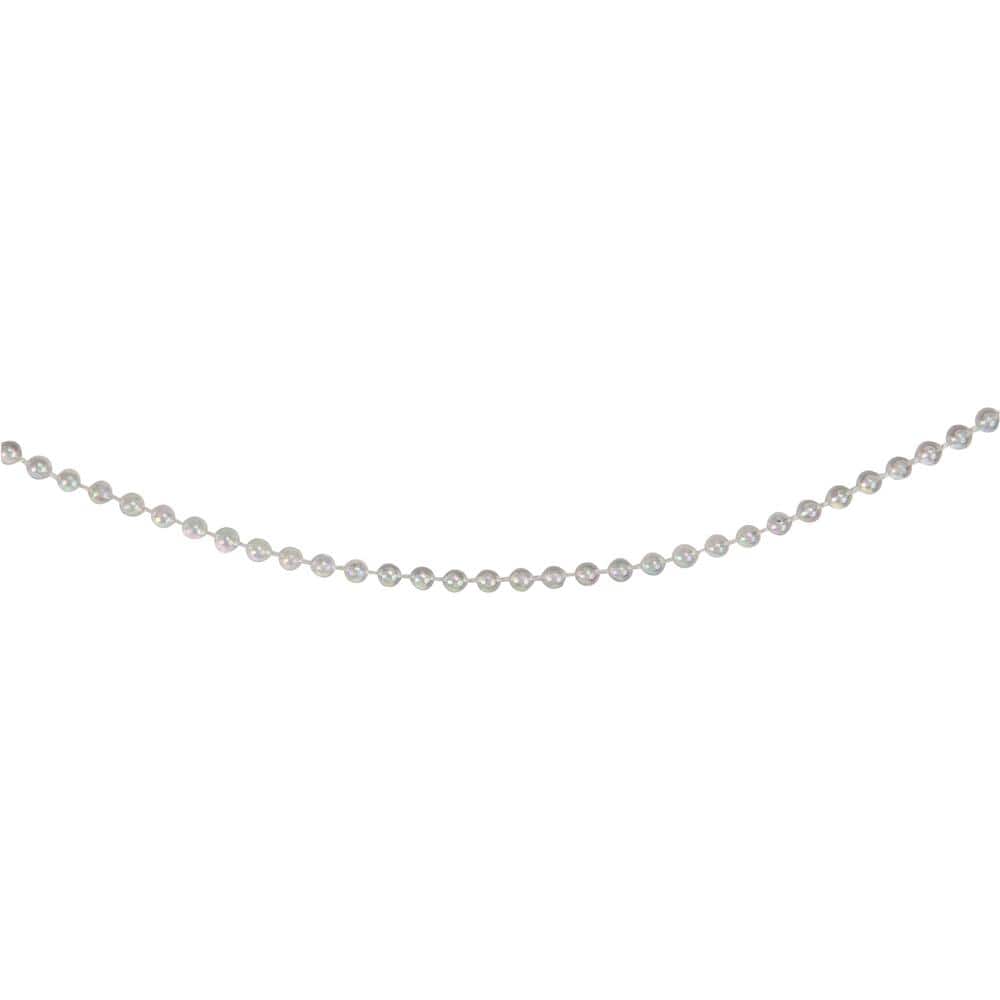 4mm x 100 ft. Small Shiny Clear Iridescent Beaded Christmas Garland - Hercitys