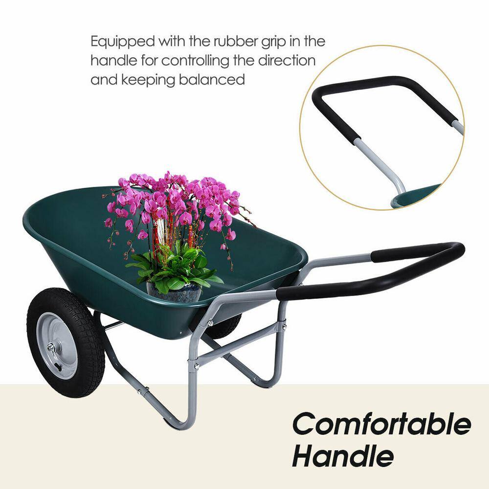 5 cu. ft. Plastic Garden Dolly Post Hole Digger Utility Cart Wheelbarrow - Hercitys