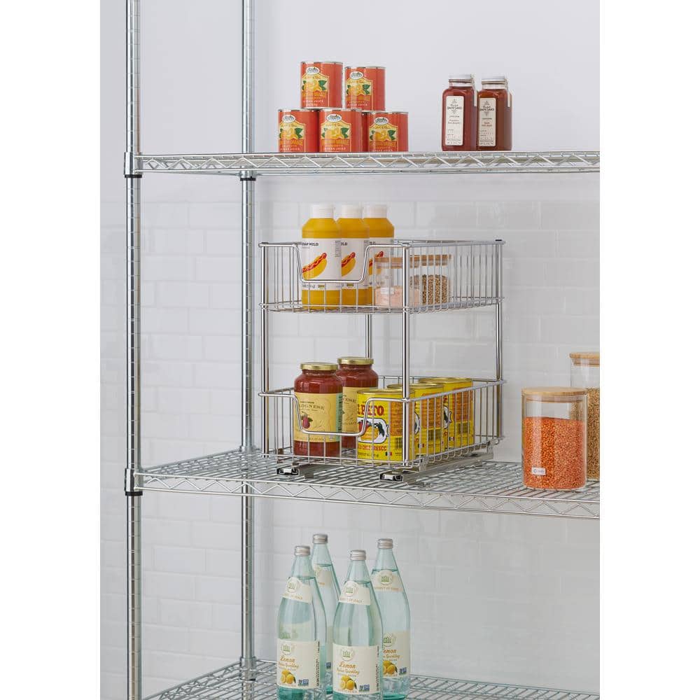 11.5 in. W x 17.75 in. D x 16.5 in. H Steel Wire in Cabinet Pull-Out 2-Tier Drawer - Hercitys