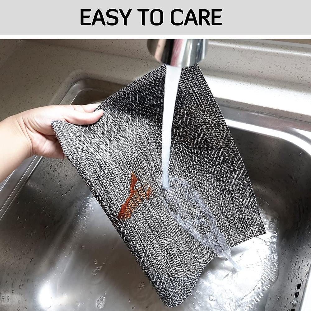 18 in. x 12 in. Black Crossweave Vinyl Placemat (Set of 4) - Hercitys