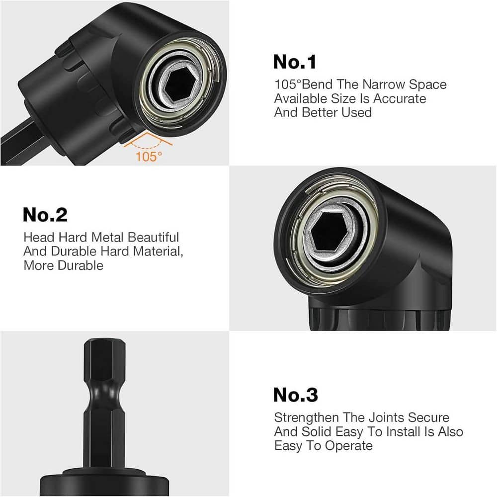 17Pcs Flexible Drill Bit Extension, Include 3Pcs Rotatable Socket Adapter - Hercitys