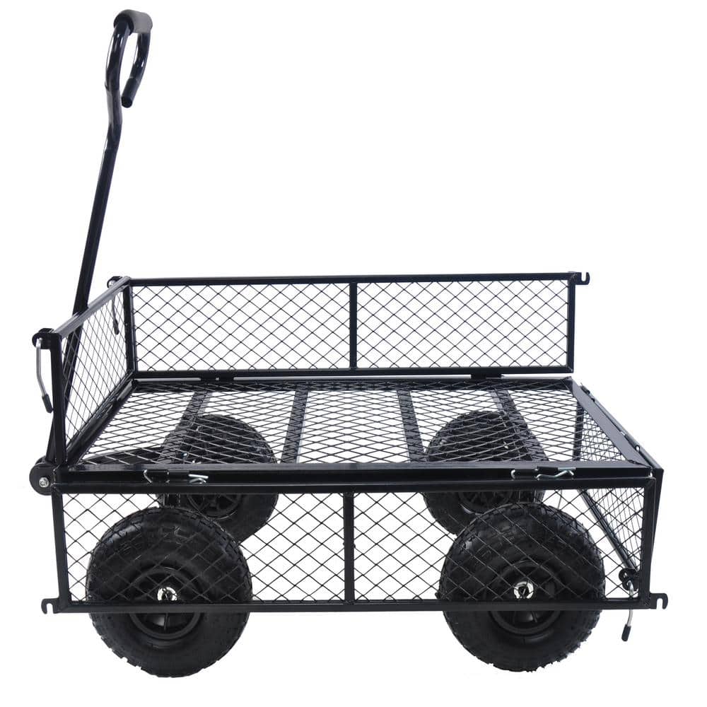 3.5 cu. ft. Metal Garden Cart, Black - Hercitys