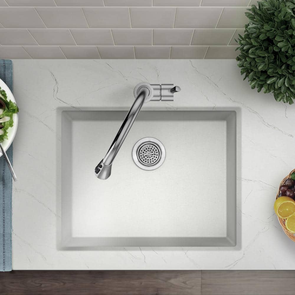 25 in. Drop-In/Undermount Single Bowl White Quartz Kitchen Sink - Hercitys