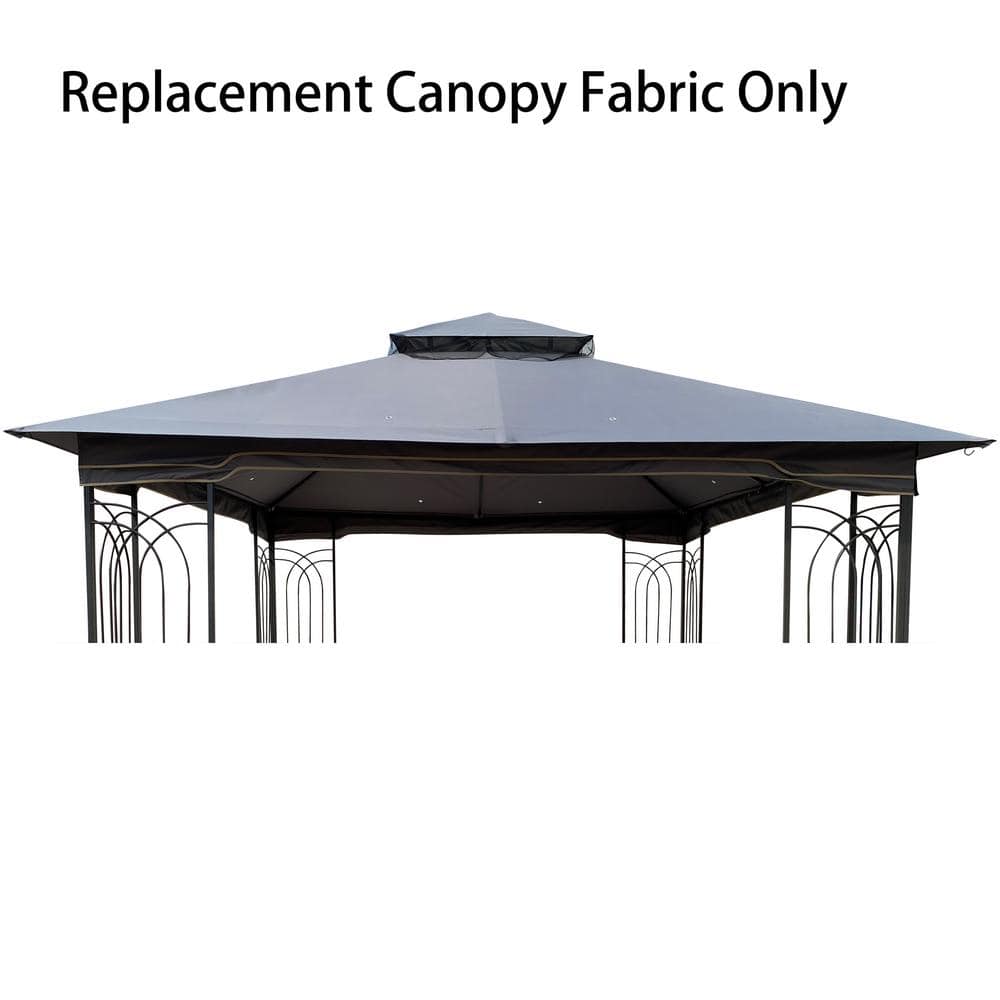 10 ft. x 10 ft. Patio Double Roof Gazebo Replacement Canopy Top Fabric - Hercitys