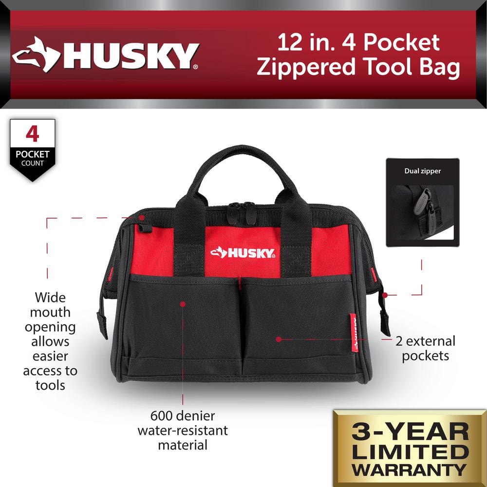 12 in 4 Pocket Zippered Tool Bag - Hercitys