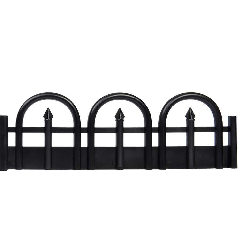 120 ft. x 4.5 in. Black Decorative Wrought Iron-Look No-Dig Plastic Landscape Edging Kit - Hercitys