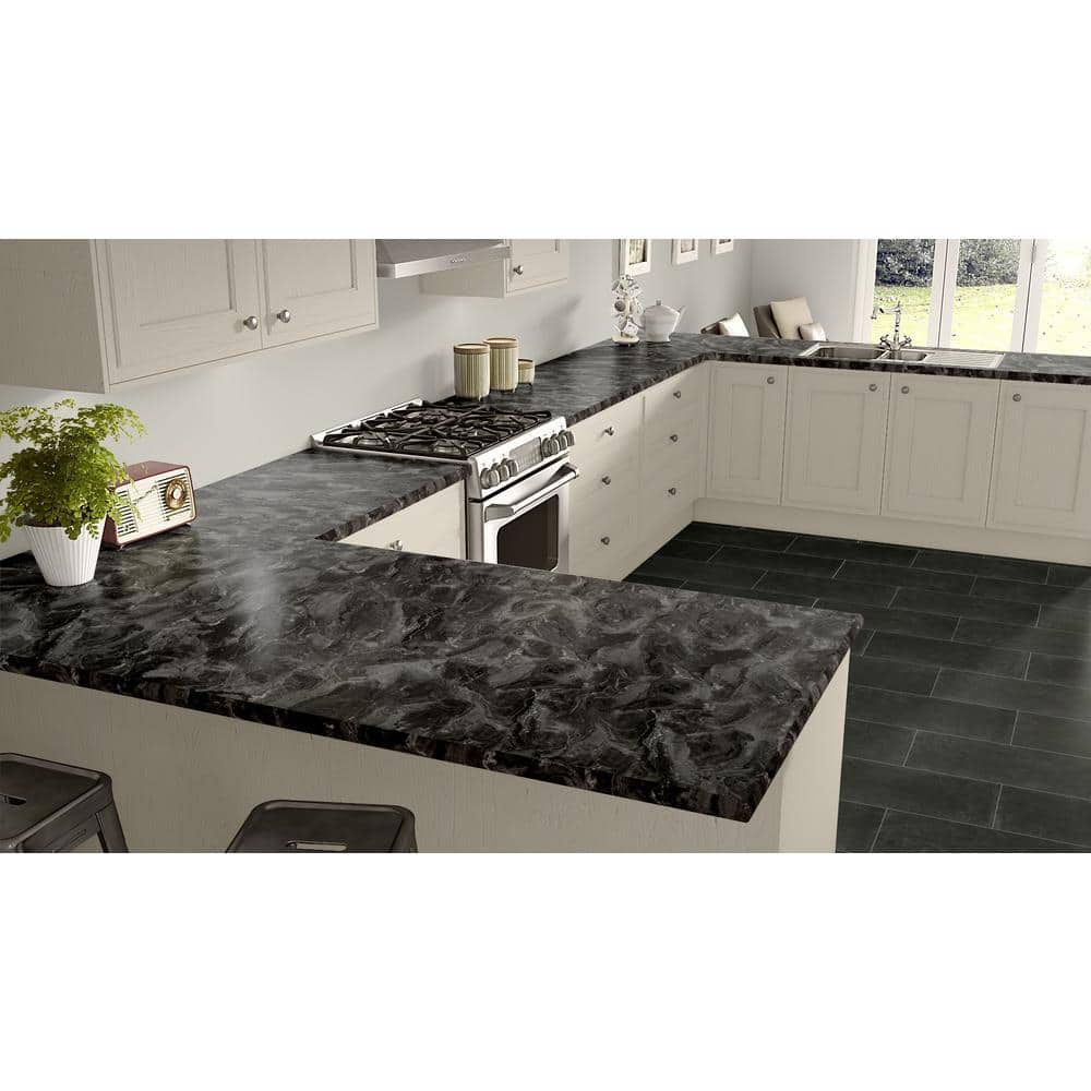 4 ft. x 8 ft. Laminate Sheet in Cipollino Grigio with HD Mirage Finish - Hercitys