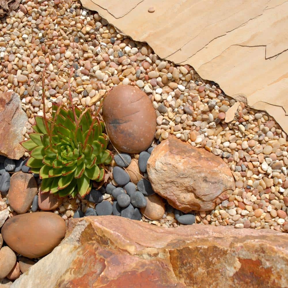 0.25 cu. ft. 3/8 in. Parchment Bagged Landscape Rock and Pebble for Gardening, Landscaping, Driveways and Walkways - Hercitys