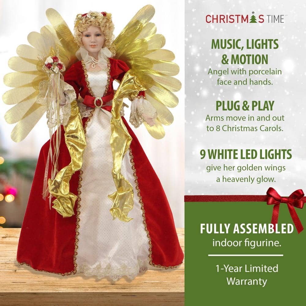32 in. Christmas Angel Figuring with Lights, Music and Motion - Hercitys