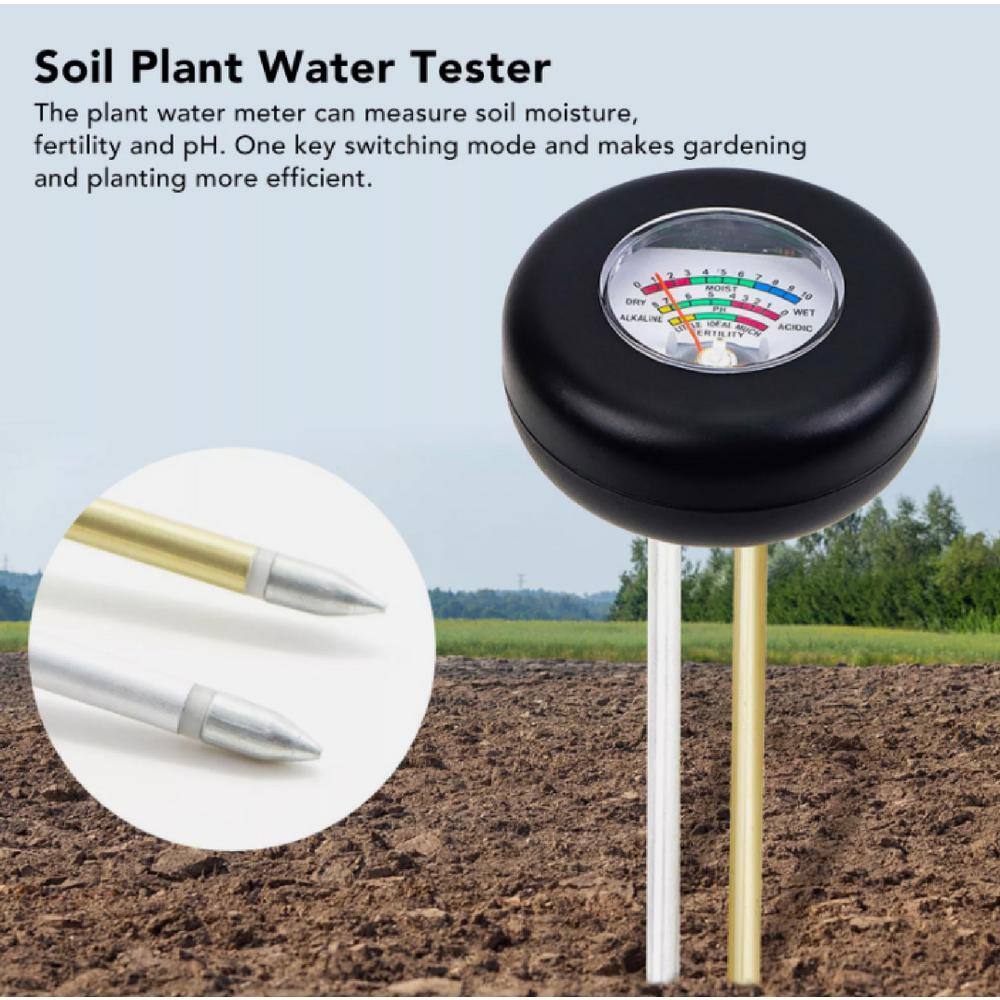 3-in-1 Soil Tester Hygrometer Soil Plant Water Meter Immediate Test Results Moisture PH Hygrometer Fertility, Black - Hercitys