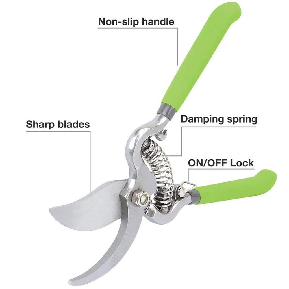 1.5 in. Pruning Shears Steel Garden Professional Bypass (2-Piece) - Hercitys