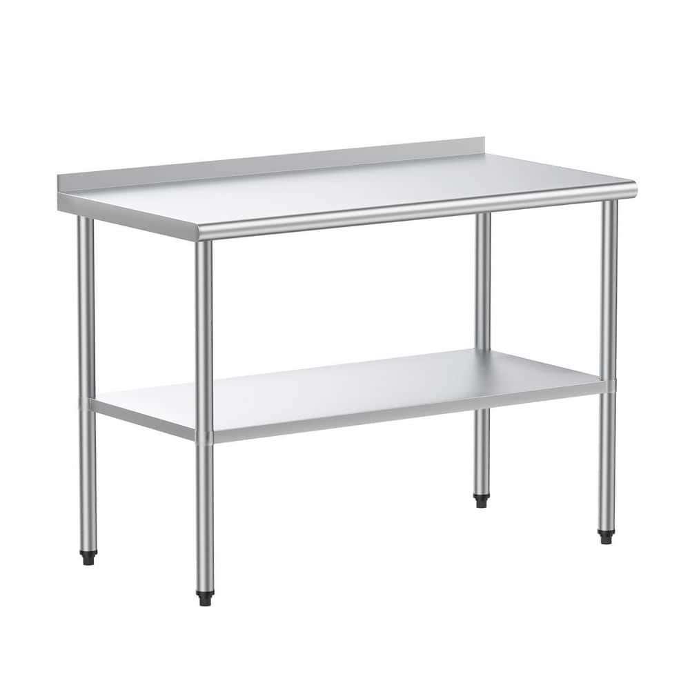 48 in. x 24 in. Stainless Steel Kitchen Prep Table Kitchen Utility Table - Hercitys