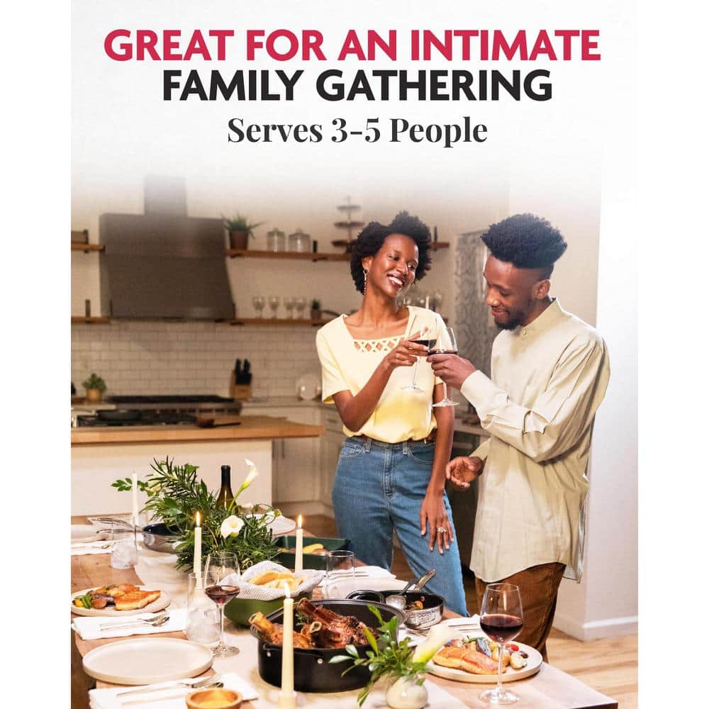 3.7 qt. Aluminum Nonstick Diamond Infused Coating Covered Oval Roasting Pan with Lid - Hercitys