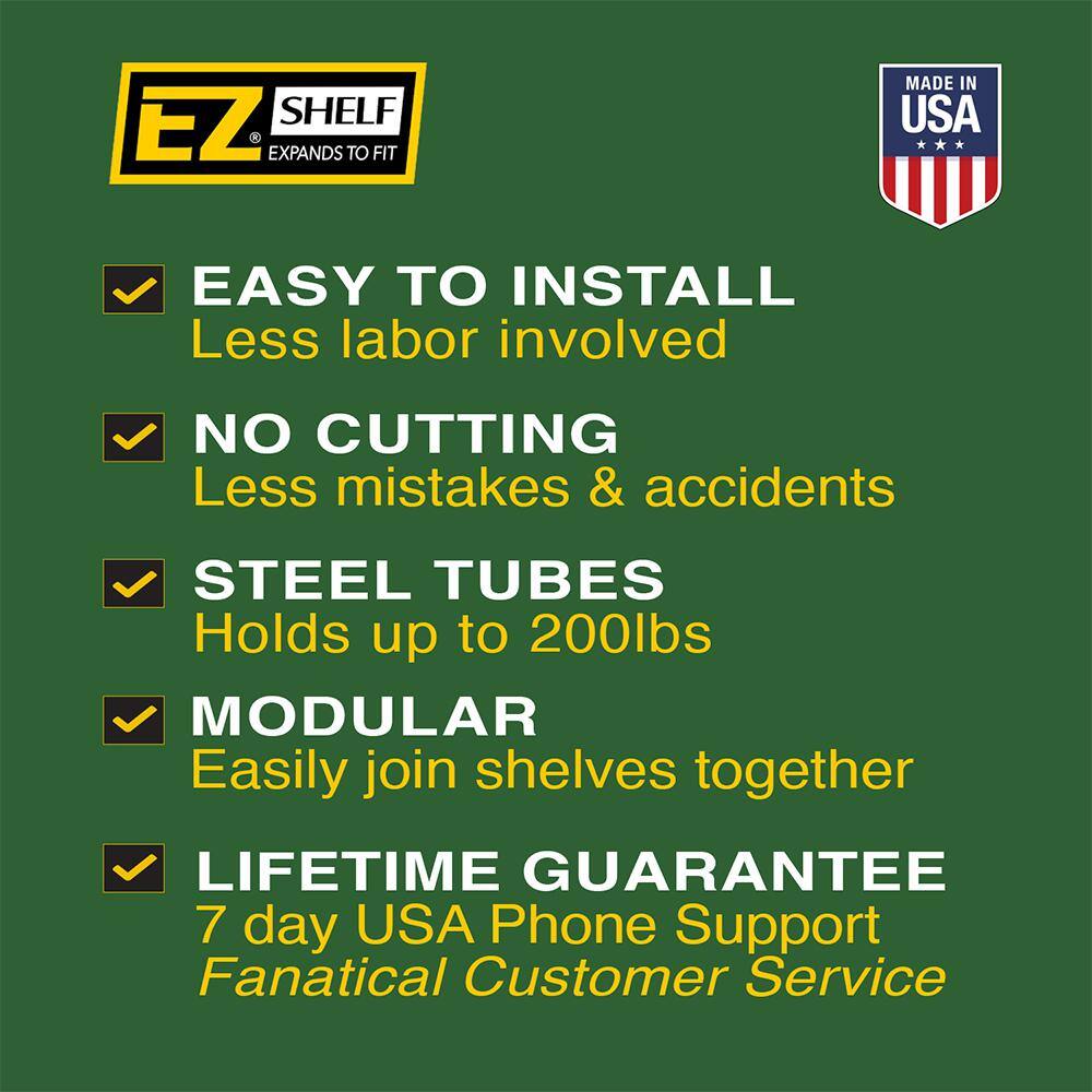 40 in. – 75 in. Metal 2-Expandable Garage Shelf in White (Set of 2) - Hercitys