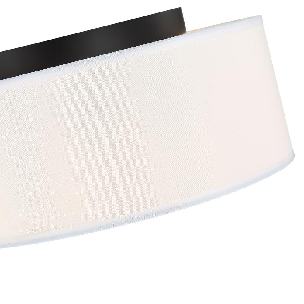 12 in. 2-Light Modern Flush Mount Ceiling Light with 2-Tier Fabric Shade - Hercitys