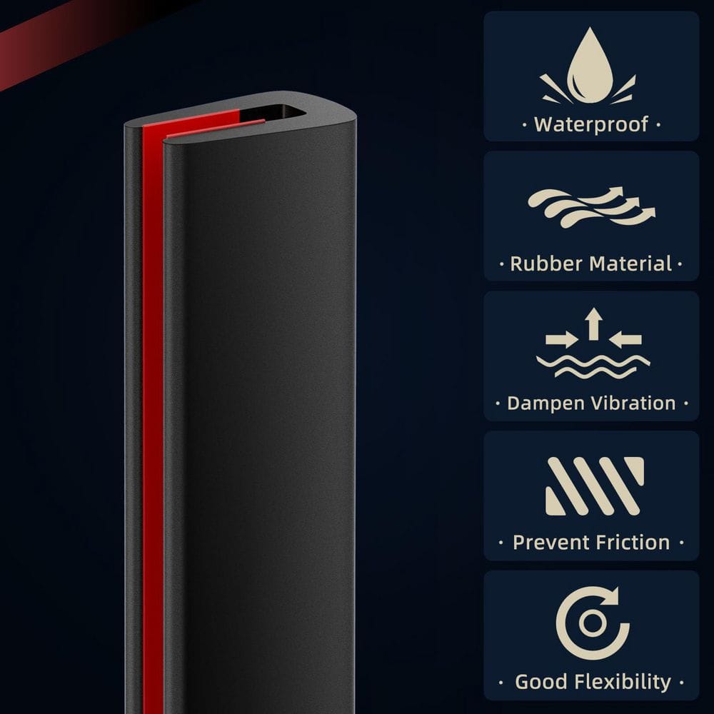 20 in. x 0.5 in. x 1 in. Easy to Install, Flexible, Durable Black Vinyl Edging 1-Pack - Hercitys