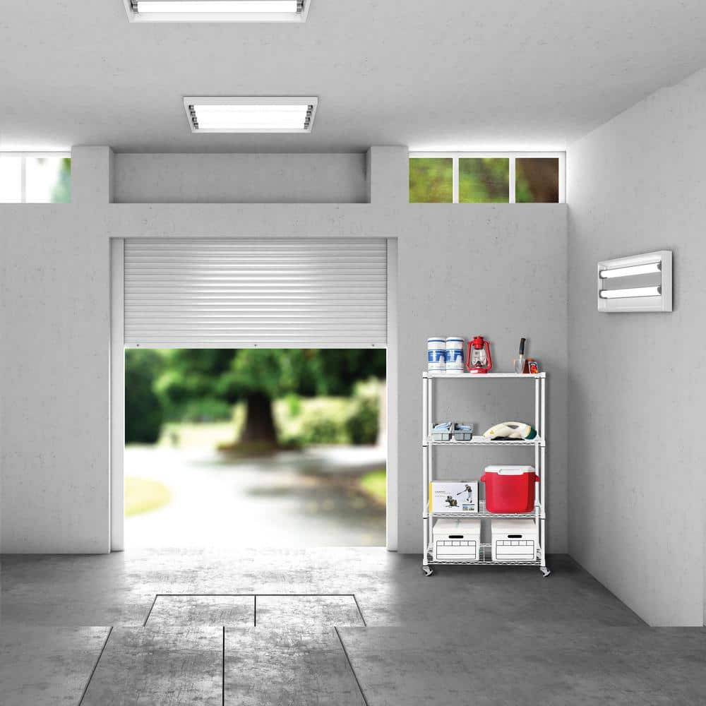 4-Tier Steel Wire Shelving System in White (36 in. W x 14 in. D x 56.5 in. H) - Hercitys