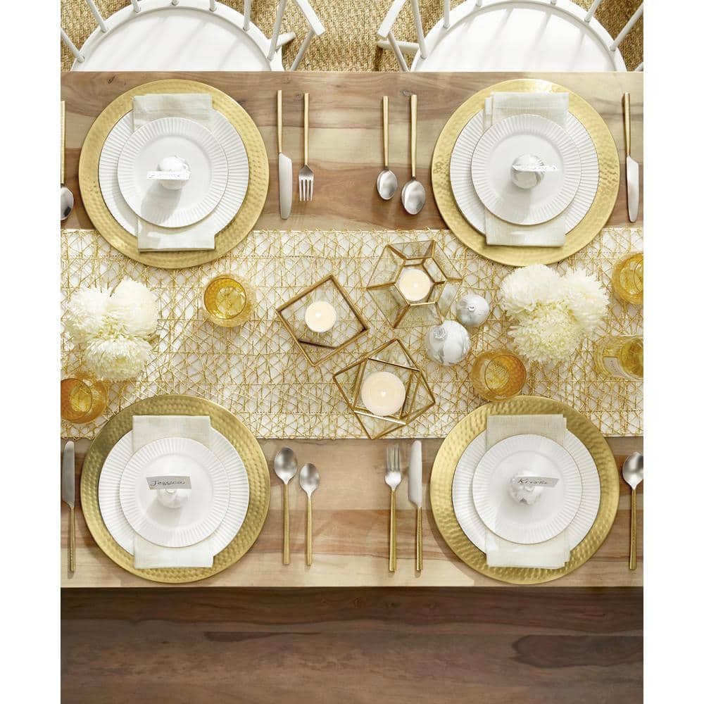 16-Piece Seasonal Gold Porcelain Dinnerware Set (Service for 4) - Hercitys