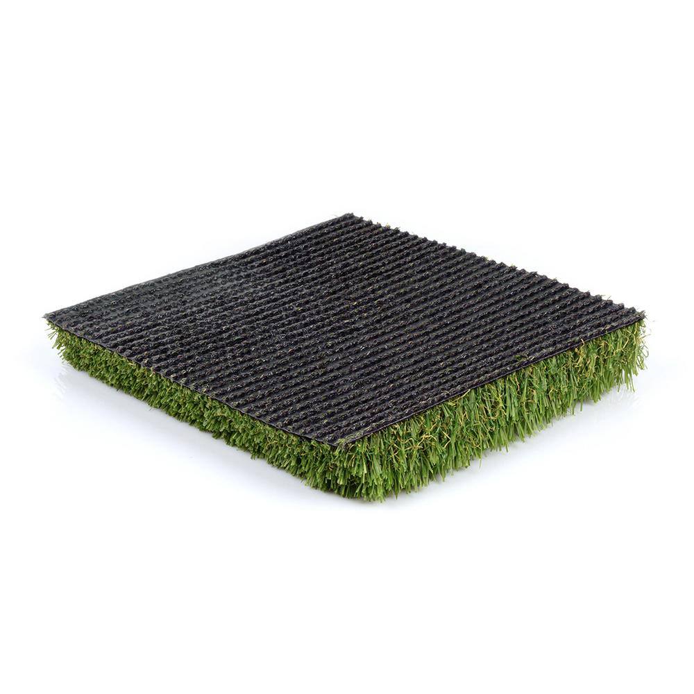 15 ft. W x Cut to Length Green and Tan Quick Draining Artificial Grass Turf - Hercitys