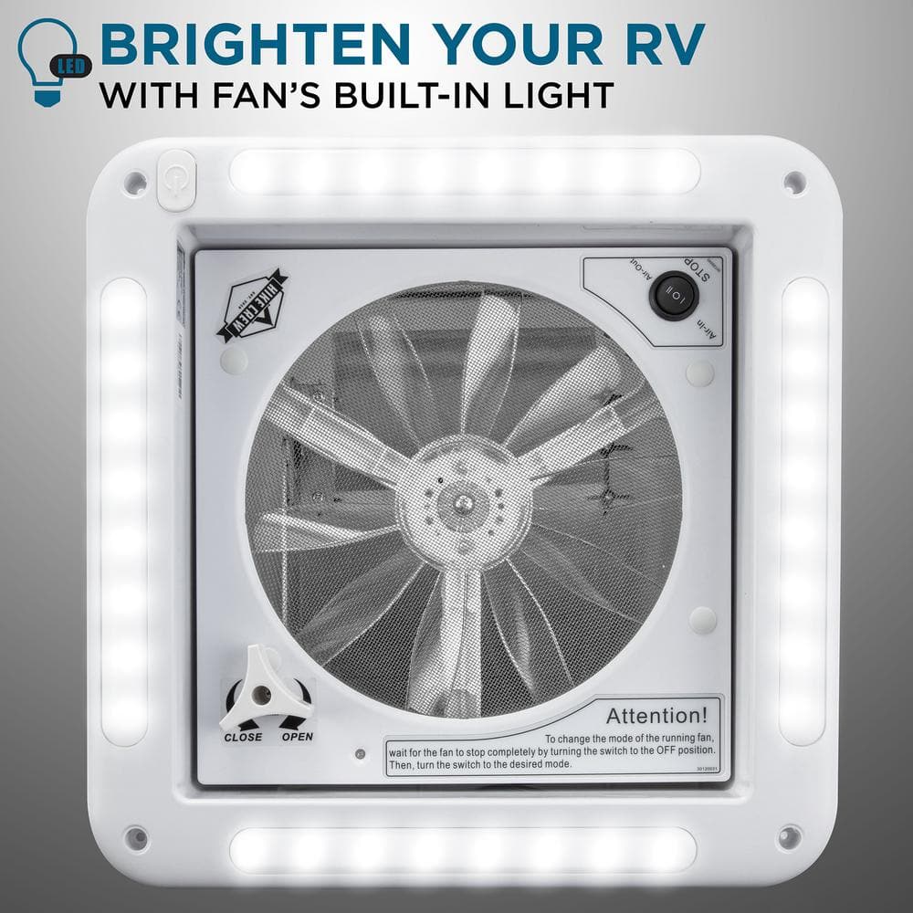 11 in. RV Exhaust Vent Fan with LED Light - Hercitys