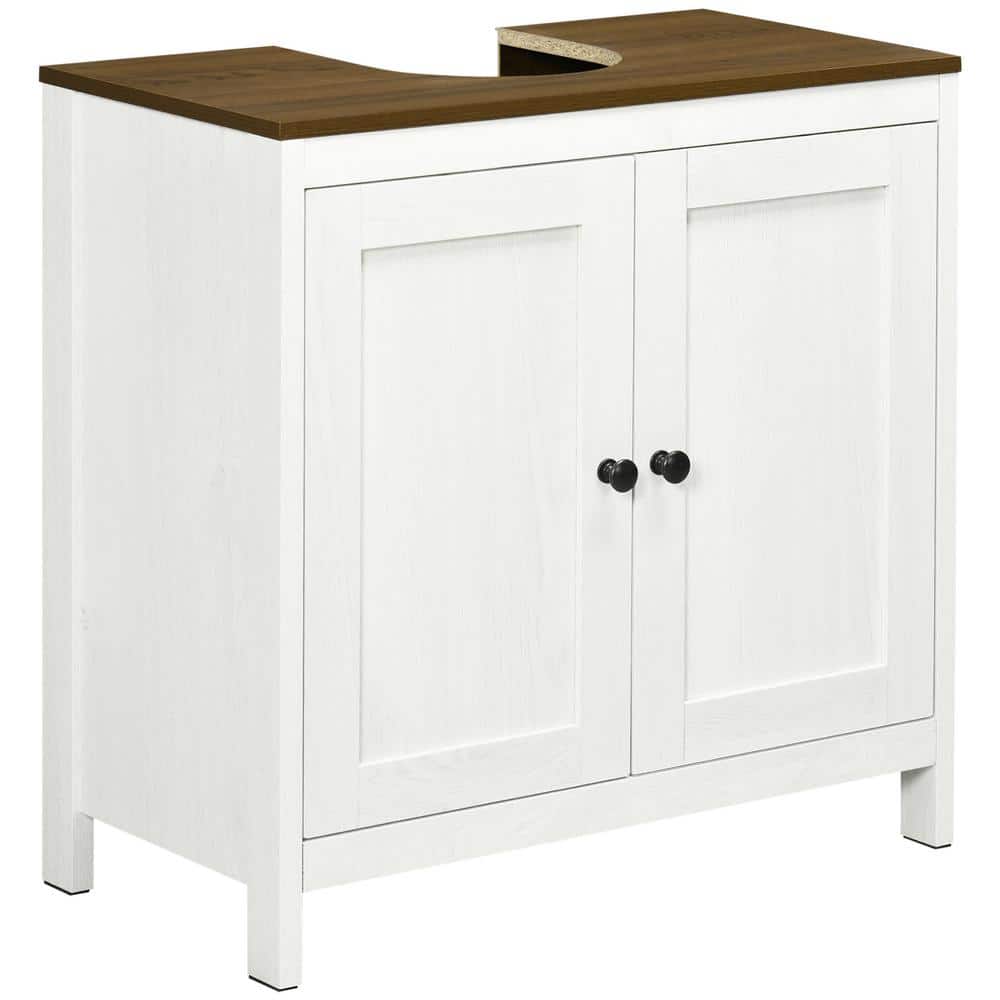23.5″ W x 11.75″ D x 23.5″ H in Antique White Modern Ready to Assemble Bathroom Sink Cabinet with Adjustable Shelf - Hercitys
