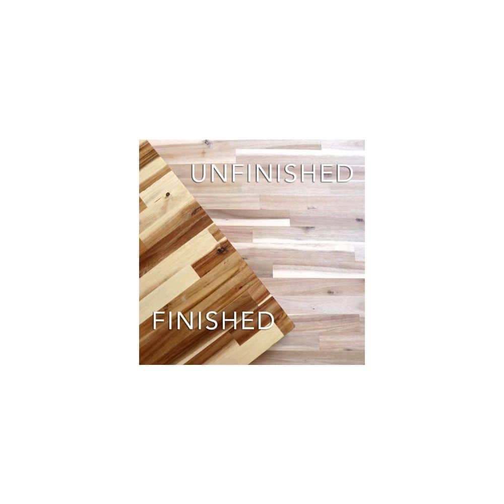 4 ft. L x 25 in. D Unfinished Acacia Solid Wood Butcher Block Countertop With Square Edge - Hercitys