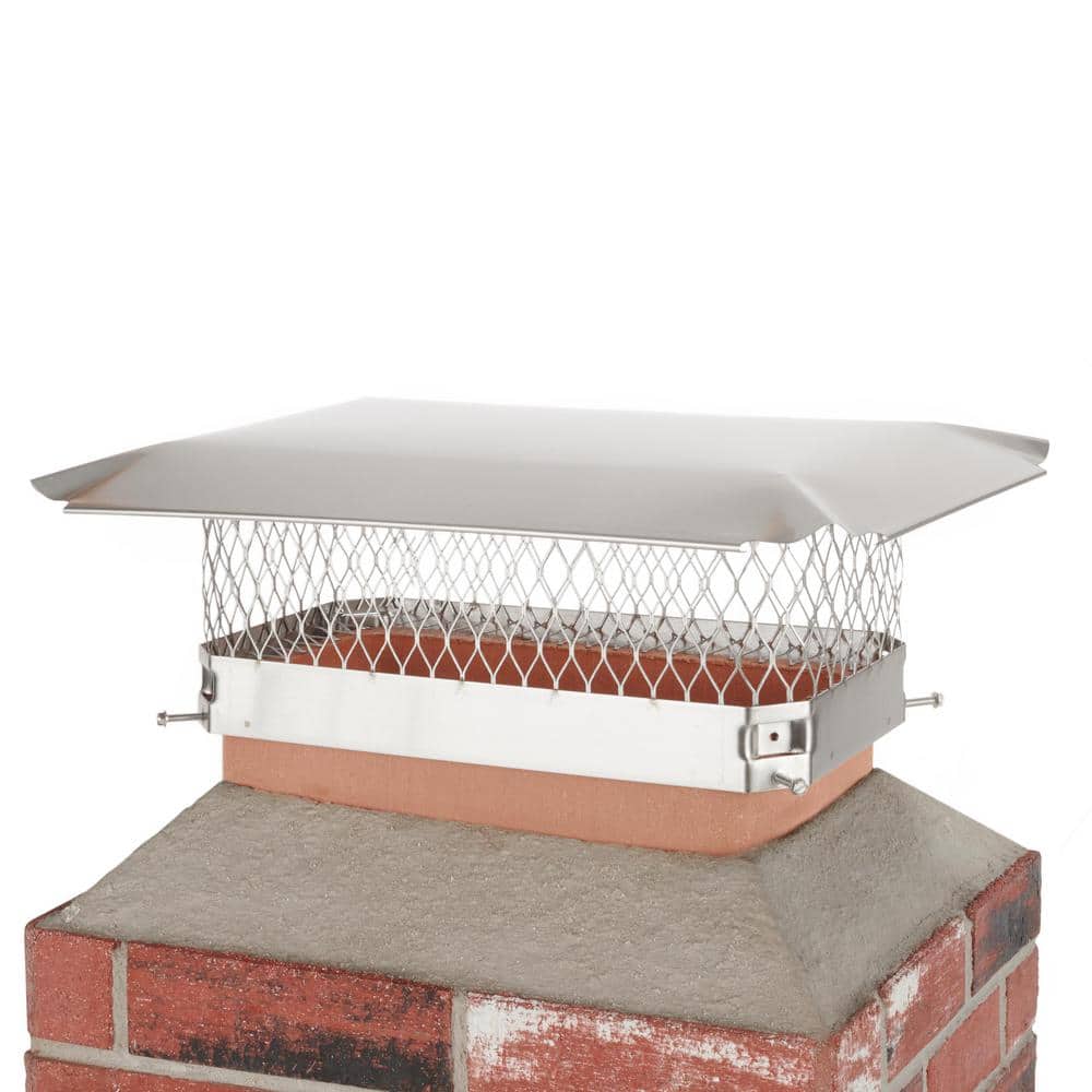 18 in. x 9 in. Bolt-On Single Flue Chimney Cap in Stainless Steel - Hercitys
