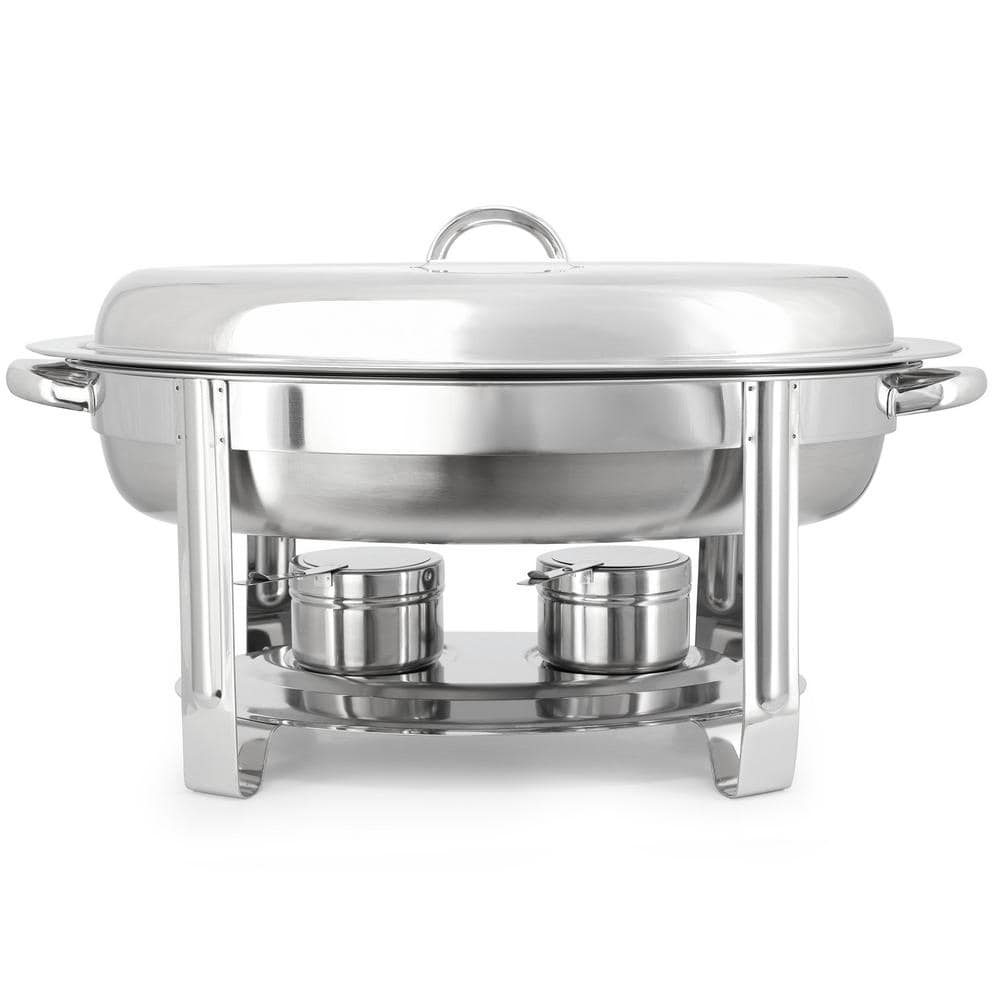 5.8 qt. Stainless Steel Oval Professional Chafing Dish/Food Warmer/Buffet Server Serving Dish - Hercitys