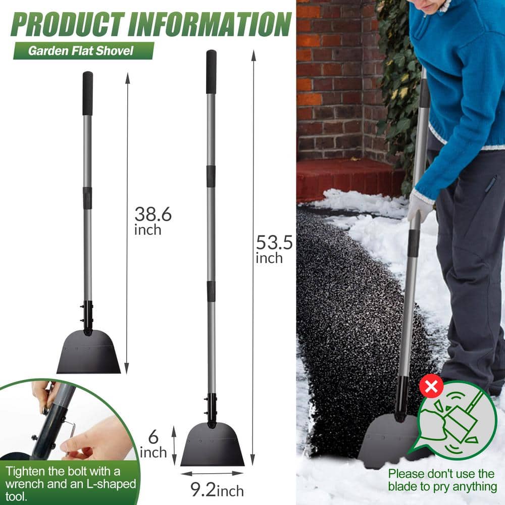 42.6 in. Stainless Steel Handle Steel Blade Snow Shovel - Hercitys