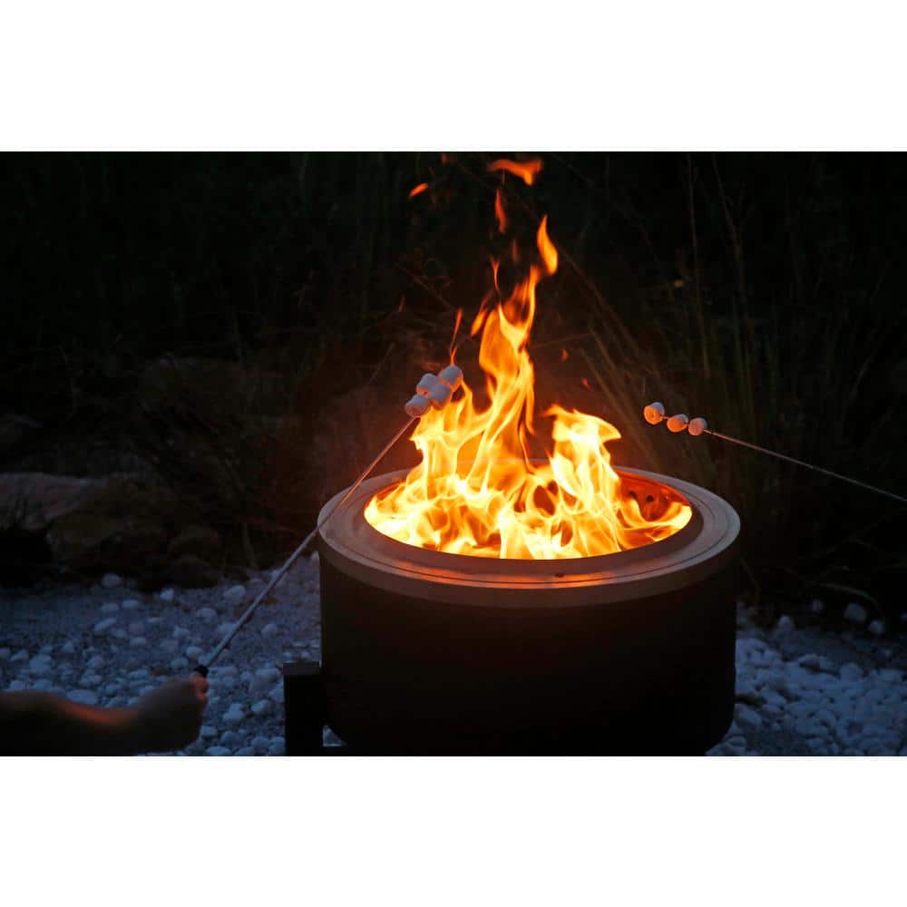 22 in. Smokeless Wood Burning Fire Pit with Turbo Technology, Removable Ash Pan, and Weather Resistant Cover - Hercitys