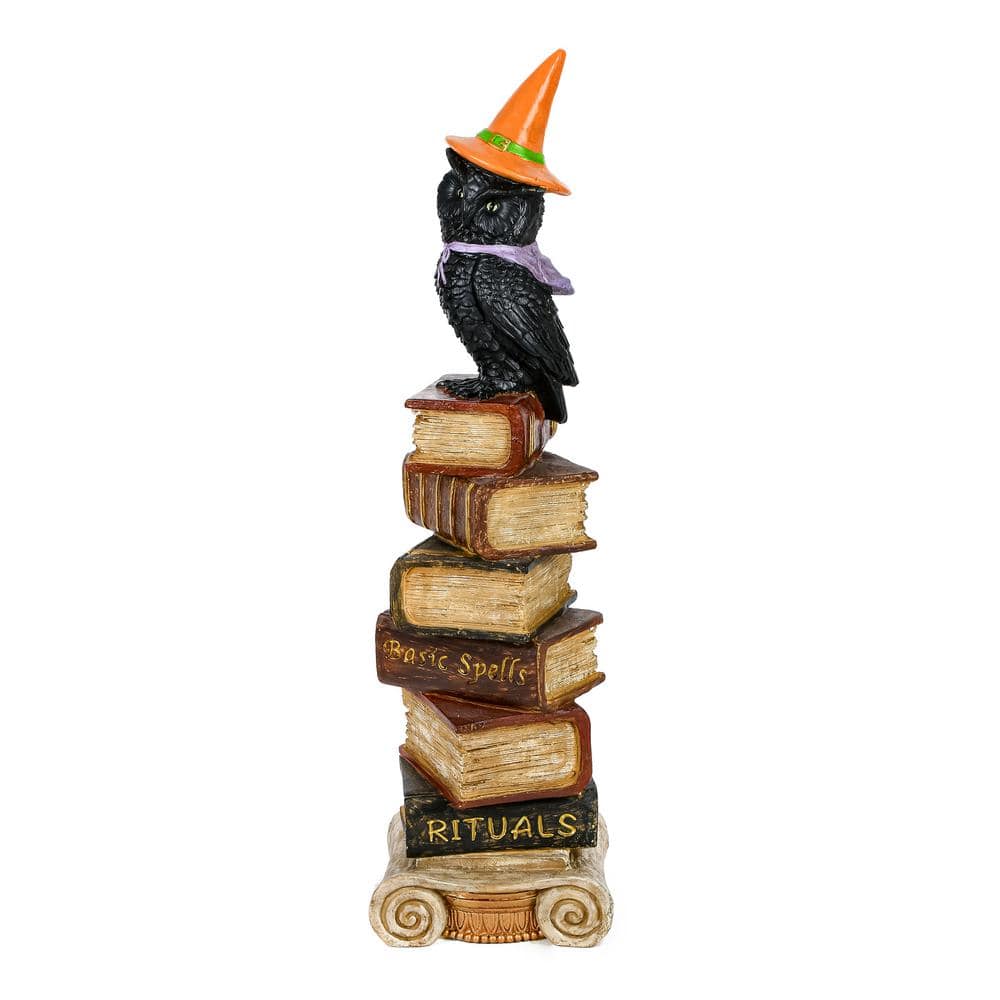 32 in. Halloween Owl on Stacked Books - Hercitys
