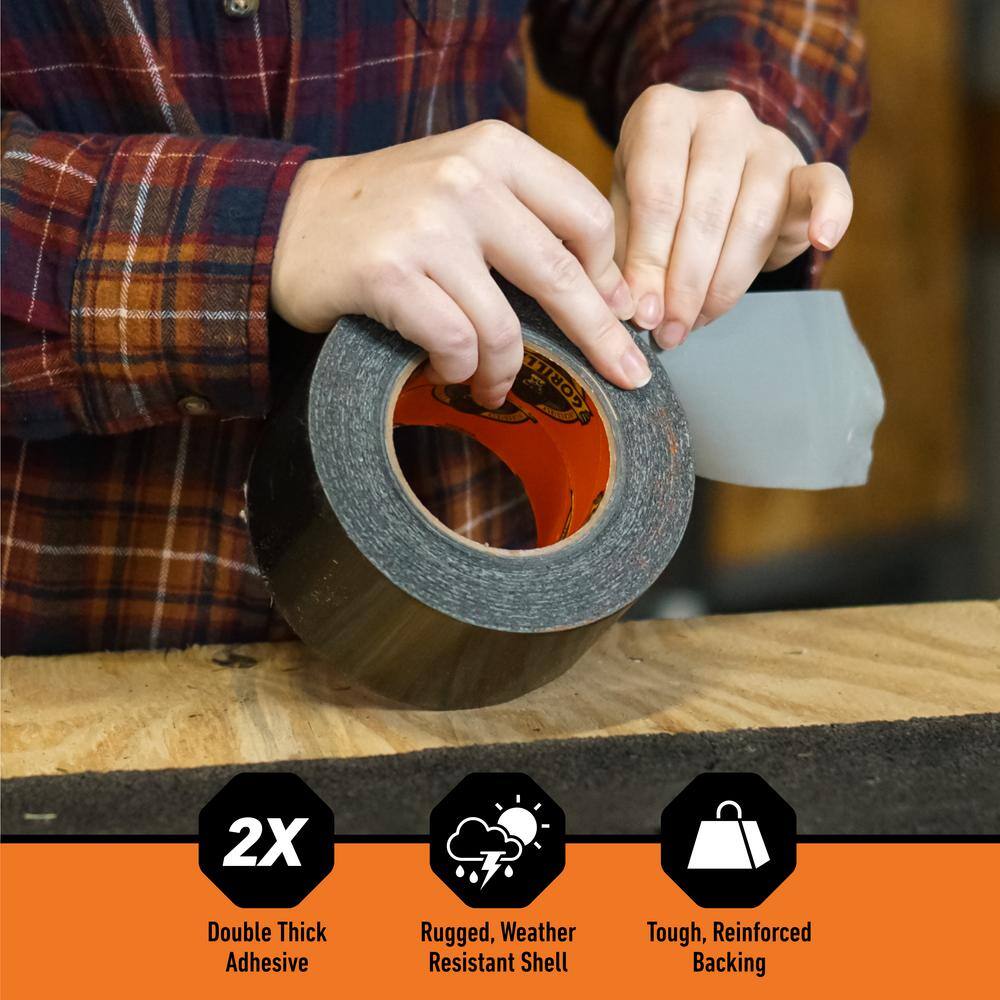25 yds. Tough and Wide Black Duct Tape - Hercitys