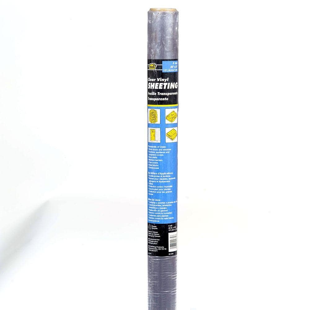 36 in. x 25 ft. 4 Mil Clear Vinyl Sheeting Weatherstrip Adhesive - Hercitys