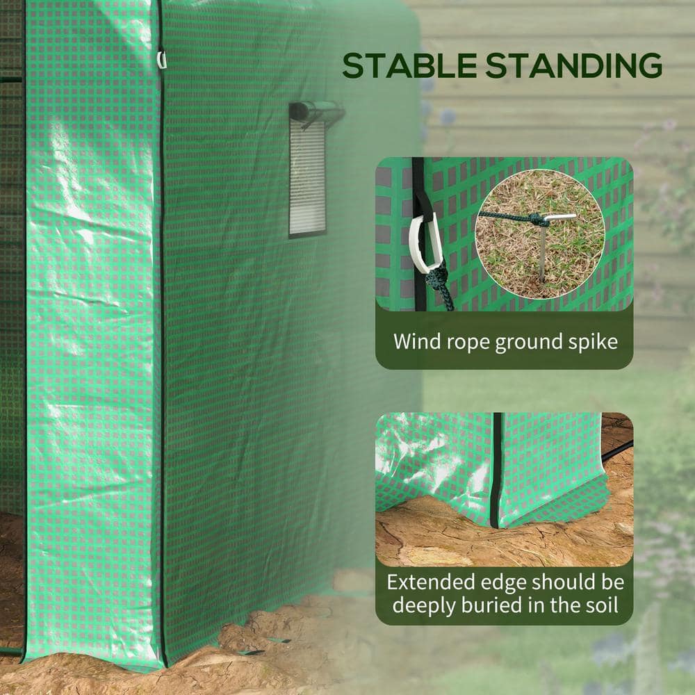 55 in. x 56.25 in. x 74.75 in. Steel, PE Green Greenhouse - Hercitys