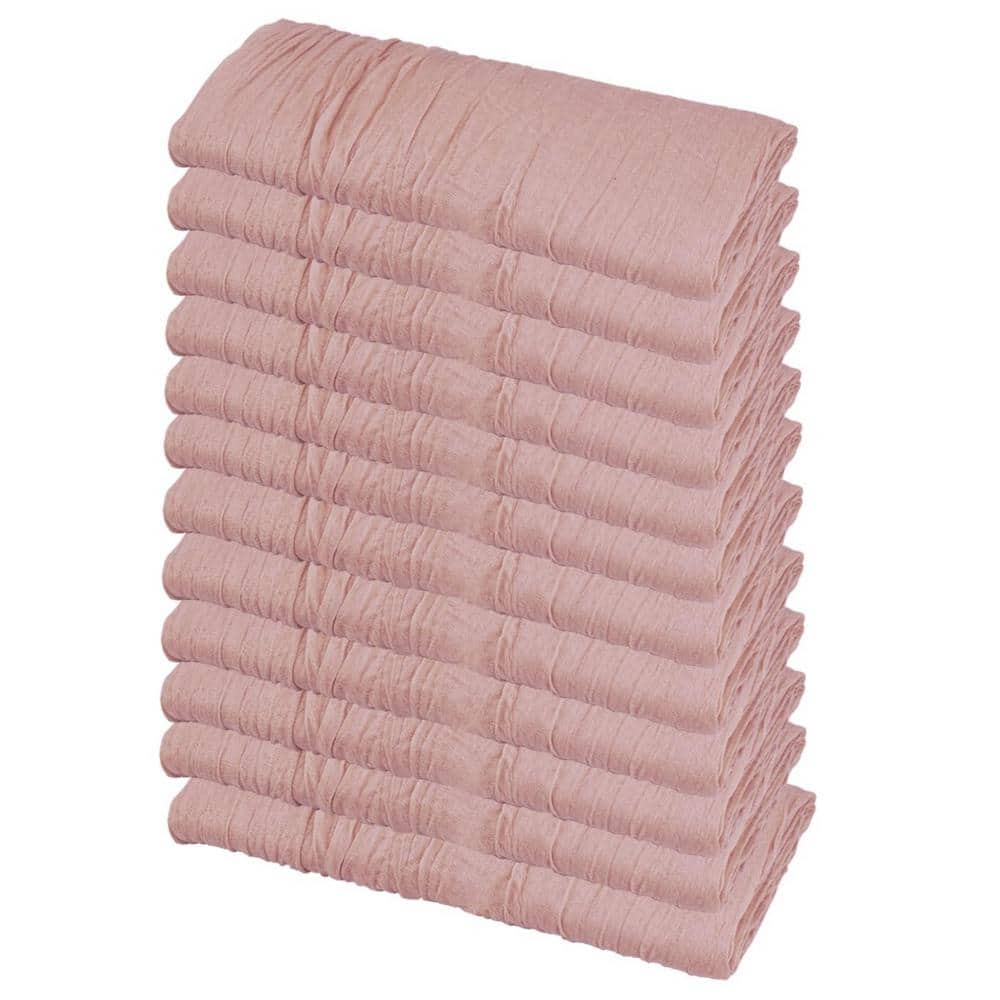 35 in. W x 120 in. L Dusty Pink Solid Boho Gauze Polyester Cheesecloth Table Runner for Wedding and Party (Set of 12) - Hercitys