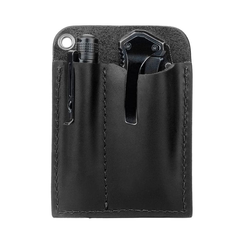 3.5 in. Standard Small Black Full-Grain Leather Tool Organizer - Hercitys