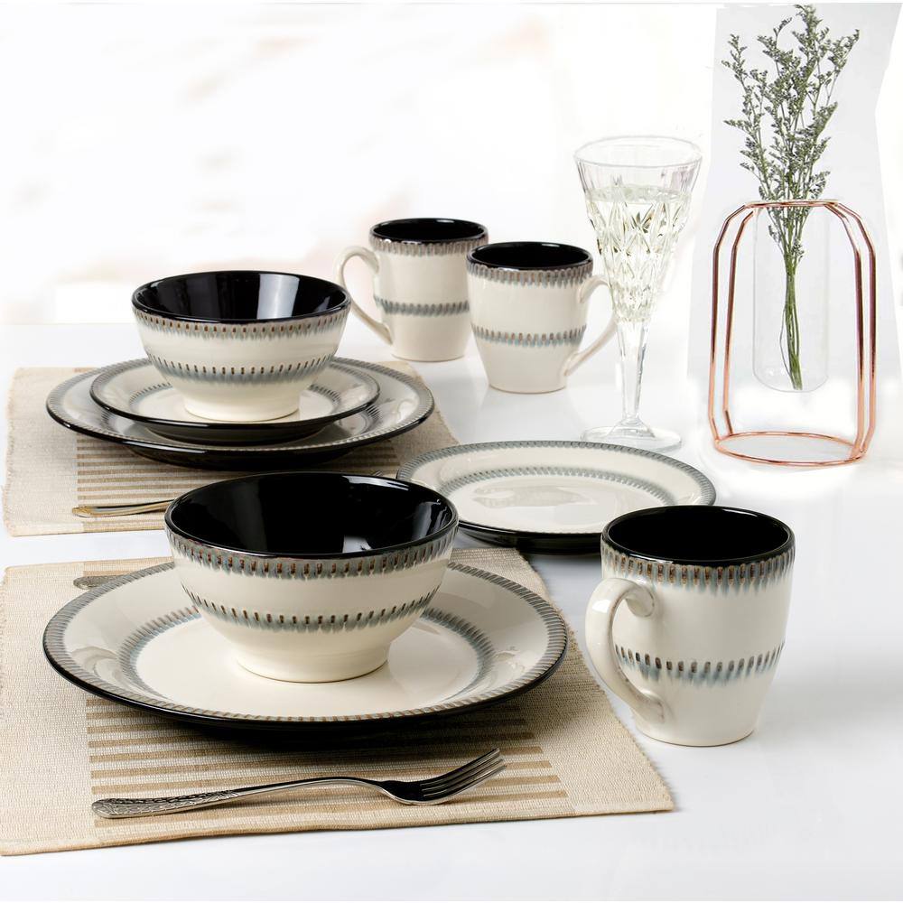 16-Piece Contrast Stoneware Set - Hercitys