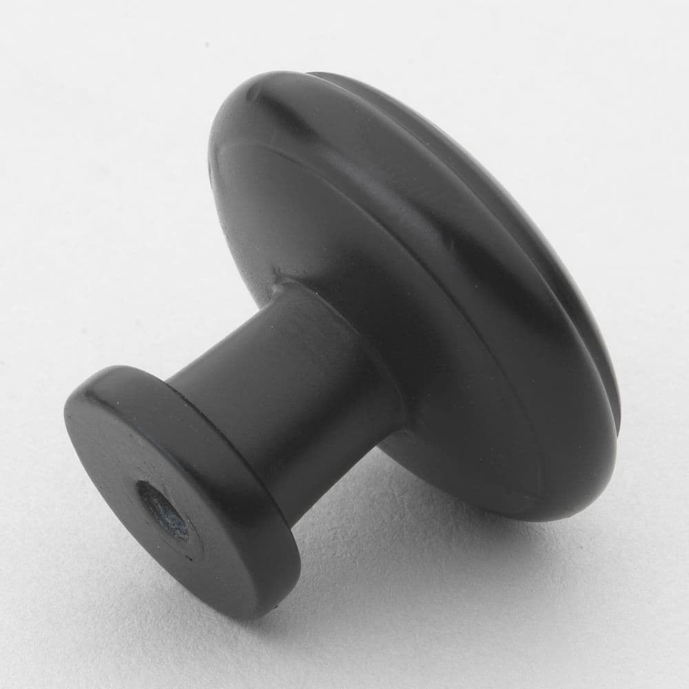 1-1/8 in. Dia Matte Black Round Ring Cabinet Knob (10-Pack) - Hercitys