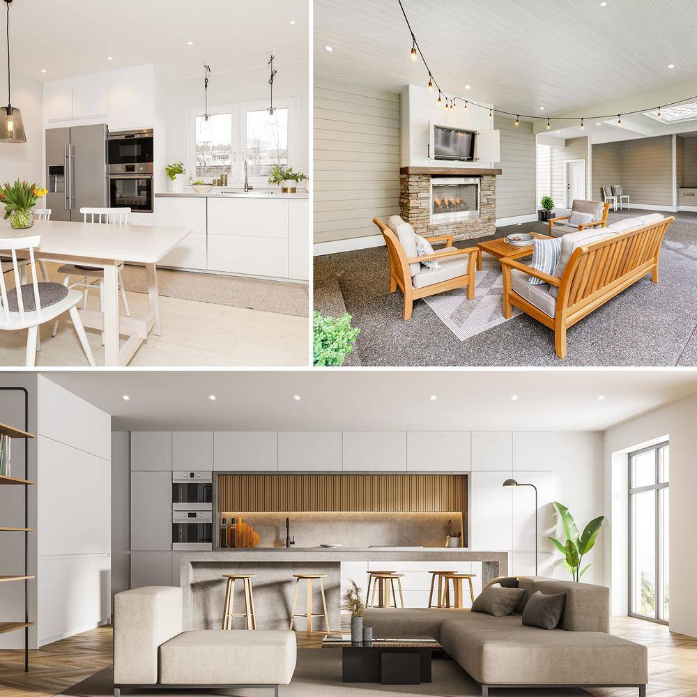 4 in. Square White Modern Flush Mount Ceiling Light LED Integrated 10-Watt 600LM 5CCT 2700K-5000K Dimmable (4-Pack) - Hercitys